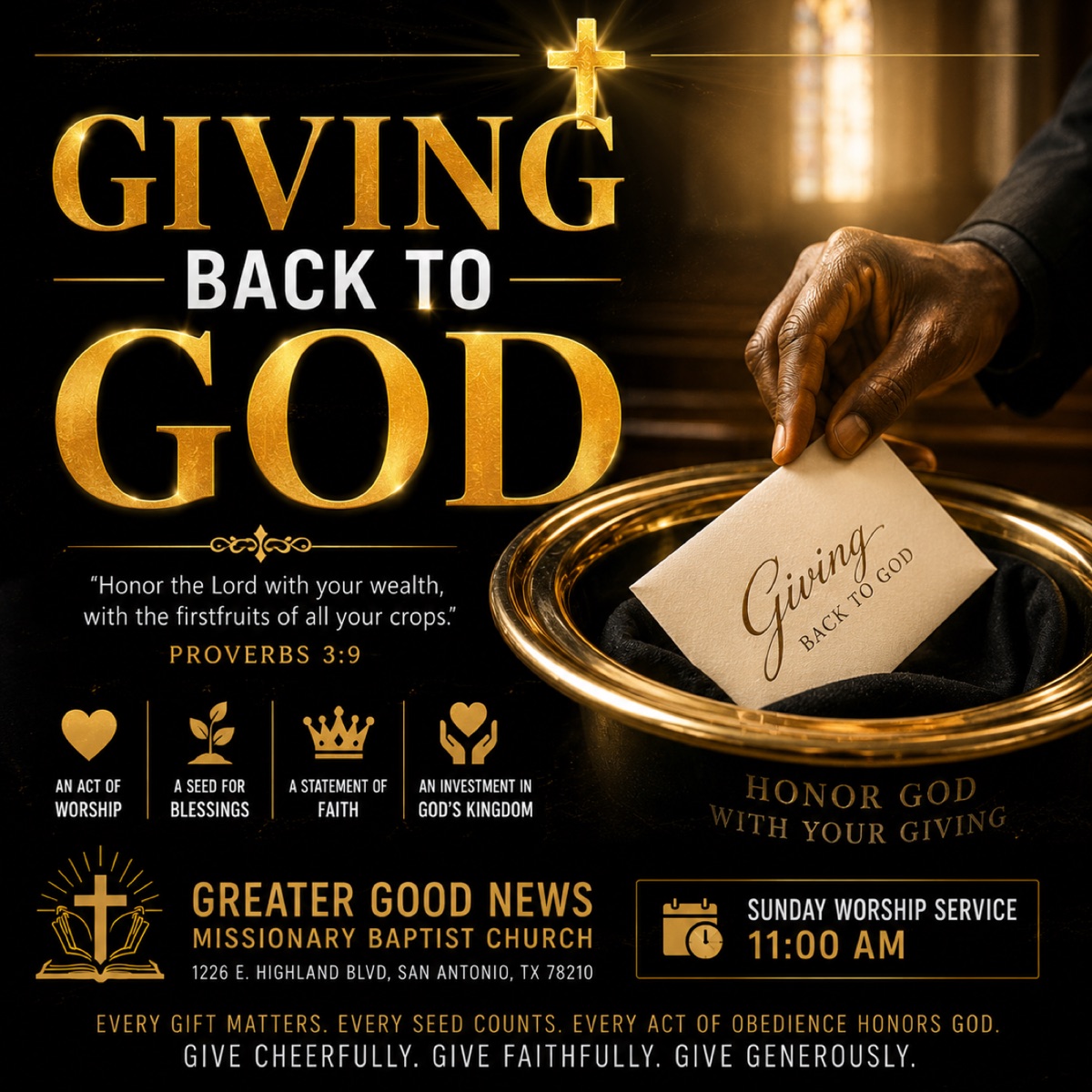 Giving Back to God — Greater Good News Missionary Baptist Church